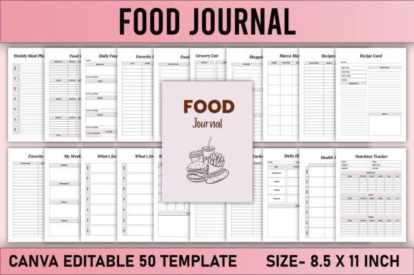 Download Editable Food Journal Canva Template - Template Collection