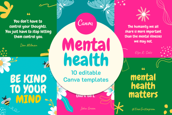 Download Mental Health Canva Templates Bundle - Template Collection